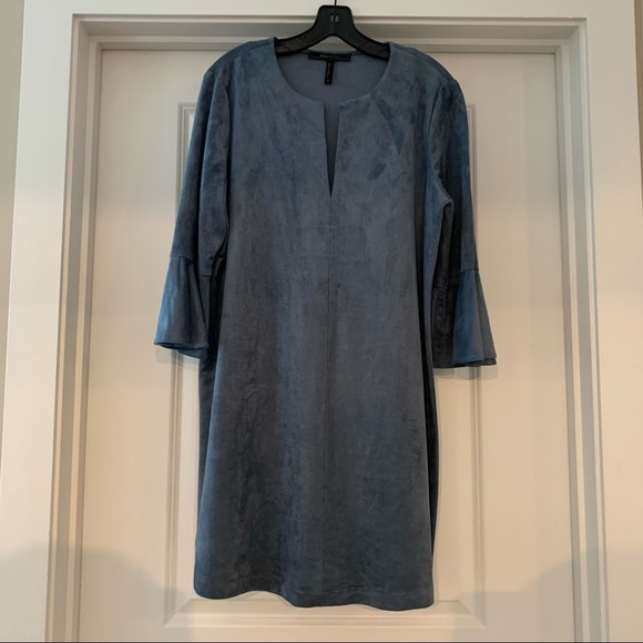 💞3 for $50💞BCBGMAXAZRIA Faux Suede Dress Blue size M - Picture 2 of 11